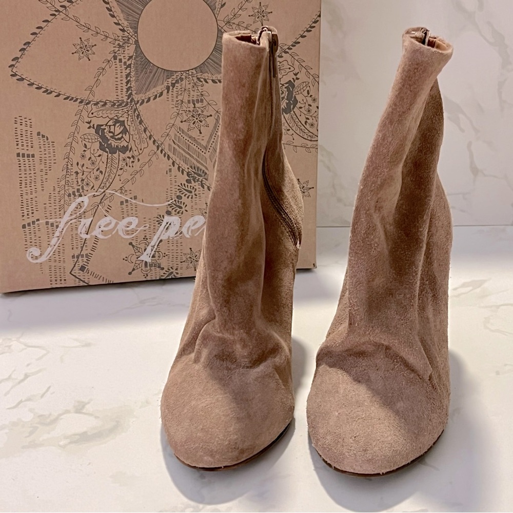 NEW! Free People Suede Heel Boots - Picture 2 of 11